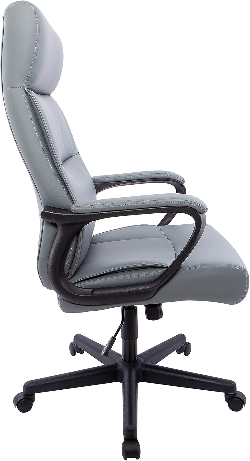 STAPLES Rutherford Ergonomic Manager & Executive Office Chair, High Back Swivel, Adjustable Height, Luxura Faux Leather, Gray