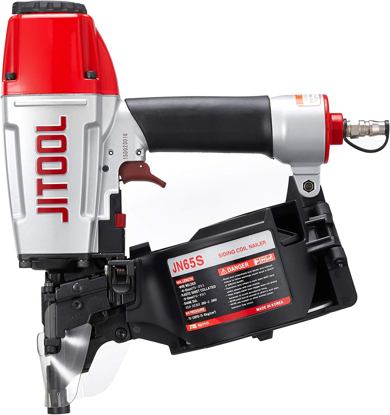 TPARIS JIT JN65S Siding Coil Nailer 15 Degree Flat Wire collated 1-3/4' - 2-1/2' OR 15 Degree Flat Plastic Sheet collated 1-1/4' - 2-1/2' Nails, MAX CN565S, CN565S3