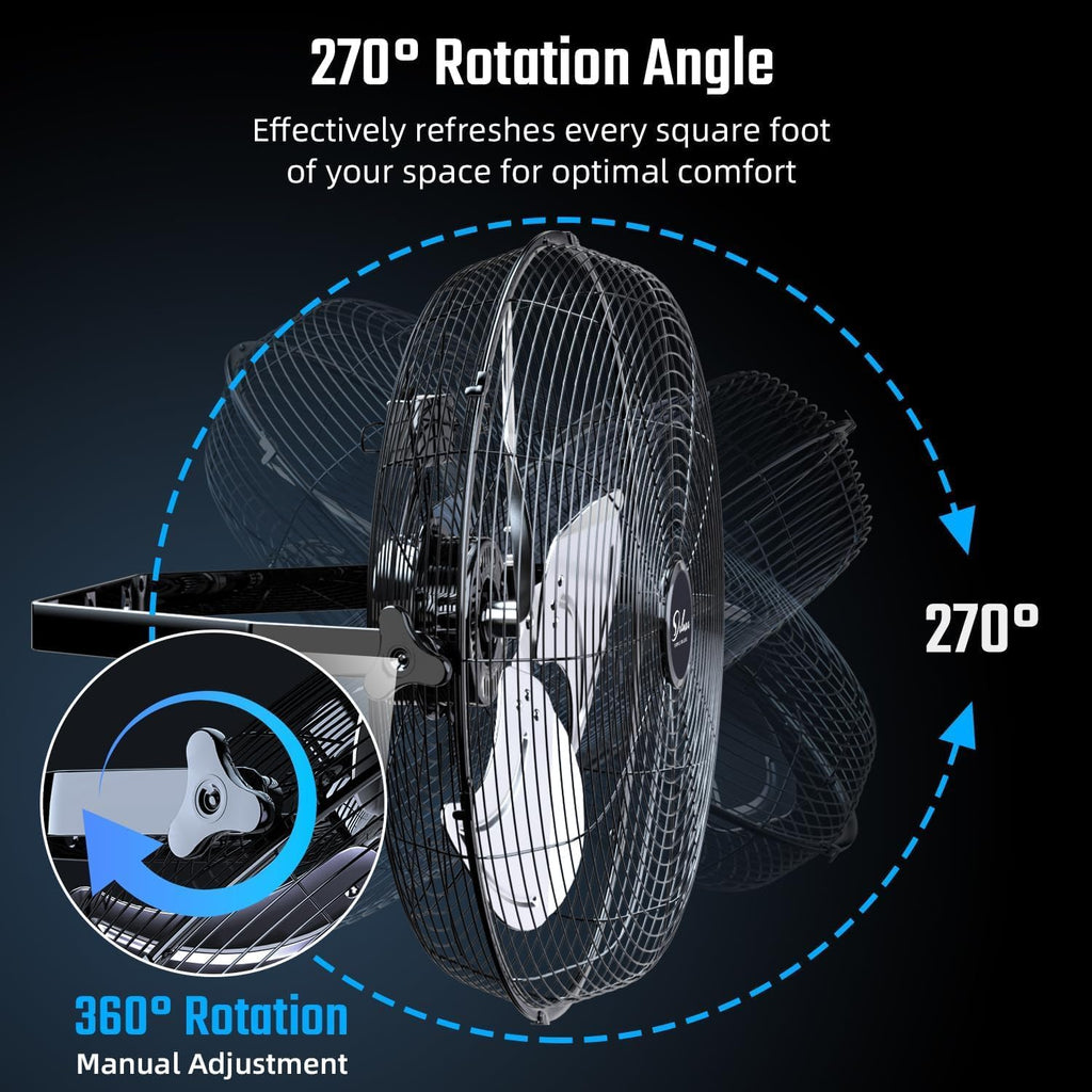 Simple Deluxe 18 Inch Industrial Wall Mount, Max 4200 CFM 3 Speed Commercial Ventilation Metal Fan for Warehouse, Greenhouse, Workshop, Patio, Factory and Basement - High Velocity