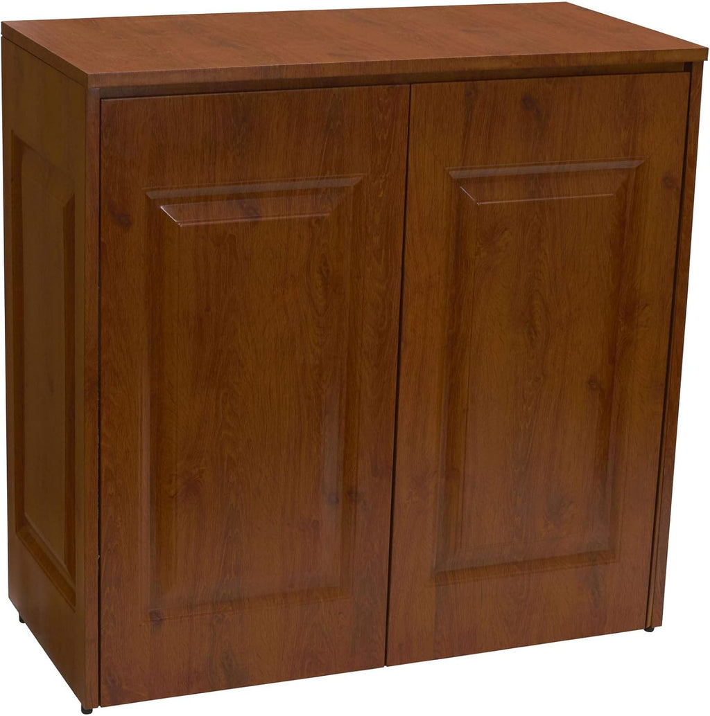 Household Essentials Steel Frame Tilt-Out Hamper Cabinet with Faux Wood Accents