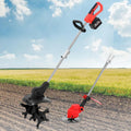 Cordless Tiller Cultivator, Battery Powered Garden Cultivator, Handheld Mini Tiller, with Battery Level Display, with 2×4/6 Ah Battery, for Vegetable Garden, Orchard,2×4AH
