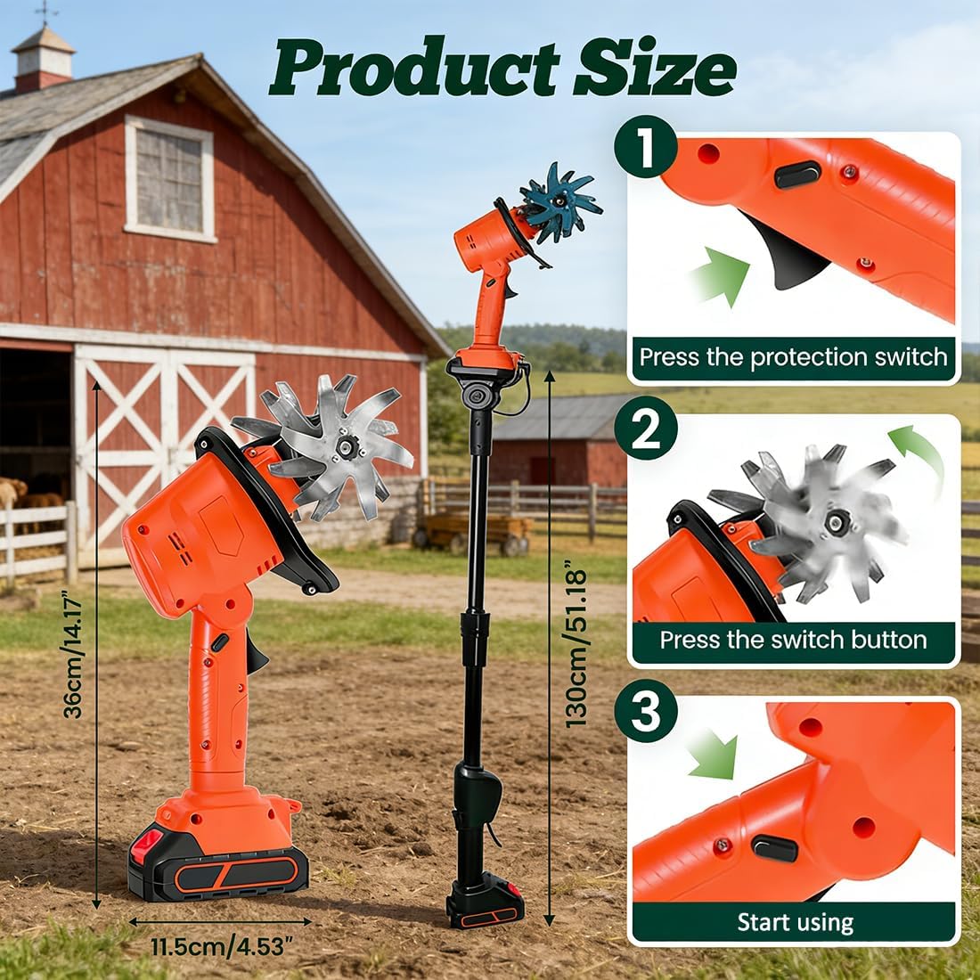 21V Cordless Mini Tiller Cultivator, 400RPM Cultivators for Gardening & Composting with 48 Steel Tines&Dual Batteries,9'Tilling Width and 6.7'Depth Garden Weeders and Cultivators (Weeder-2 batteries)