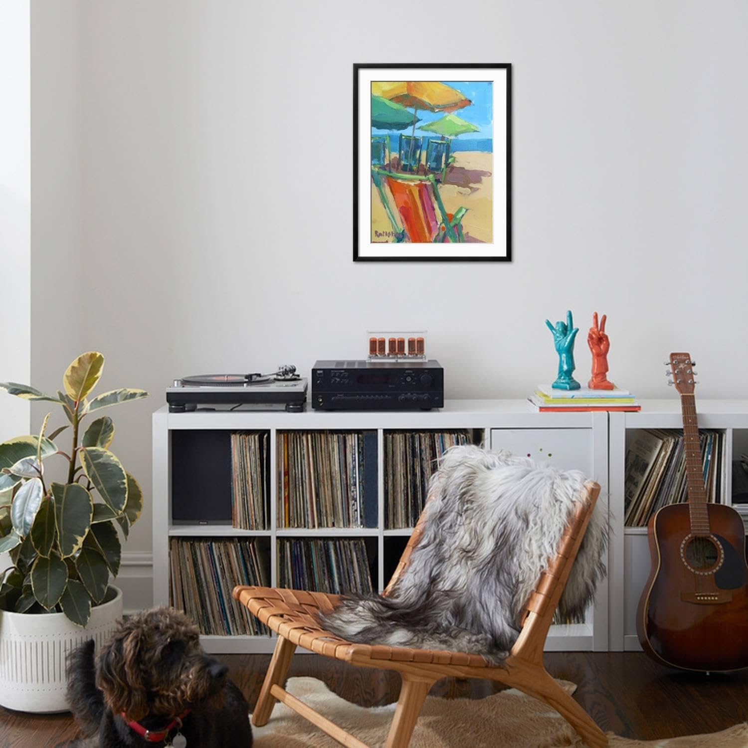 ART.COM Wall Art Print Beach Days on Black Frame by Page Pearson Railsback, 23' x 29'