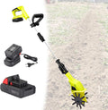Cordless Garden Rotavator - Electric Cultivator Tiller Kit for Lawn/Gardening/Soil Cultivation - wtih 2×4000 mAh Rechargeable Battery and Charger