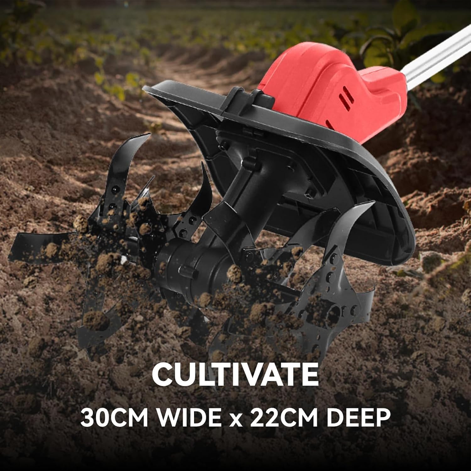 Electric Tiller Cultivator Electric Garden Rototiller Gardening Machine and Equipment for Lawn, Yard, and Grass