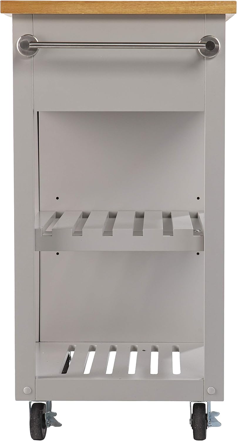 SEI Furniture - Rolling Kitchen Island with Storage - Transitional Design, Green Finish - Ideal for Kitchen, Dining Room (KA1125734)