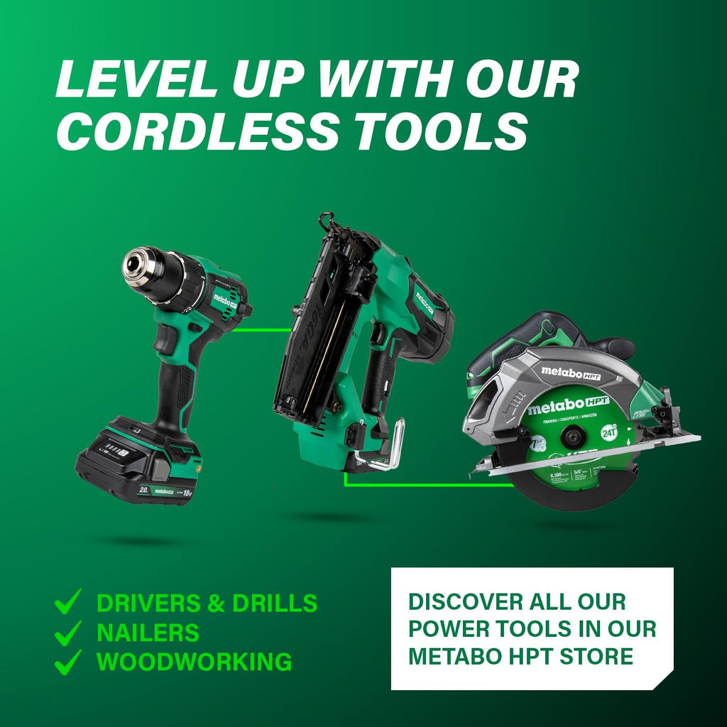 Metabo HPT 7/16' Standard Crown Stapler, Pro-Preferred Pneumatic Power Nailers, Construction Tool for Roof Decking & Subfloor Install, 16 Gauge Power Stapler, 1' to 2' Crown Staples, N5008AC2