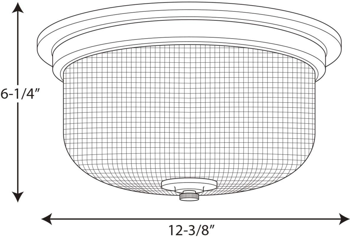 Progress Lighting 2-Light 12-3/8' Close-to-Ceiling, Archie Collection, Indoor, P3740-74, Venetian Bronze