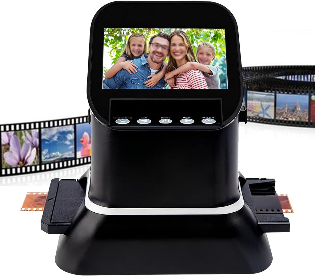 Film and Slide Scanner, Retro Negative Film Scanner, 35mm, 135, 126, 127 to JPG Photos Digital Converter, Support SD Card/PC Link, Color LCD Screen