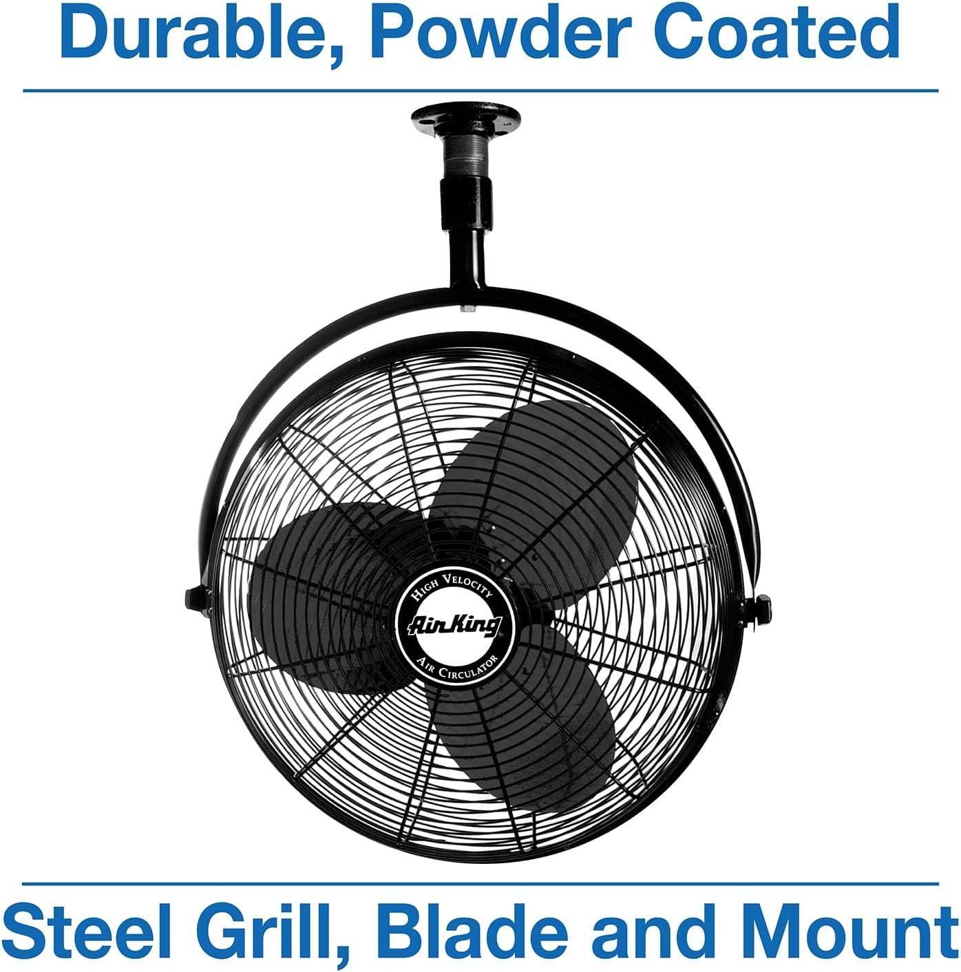 Air King 9320 20-Inch 1/6-Horsepower Industrial Grade Ceiling Mount Fan with 3,670-CFM, Black Finish