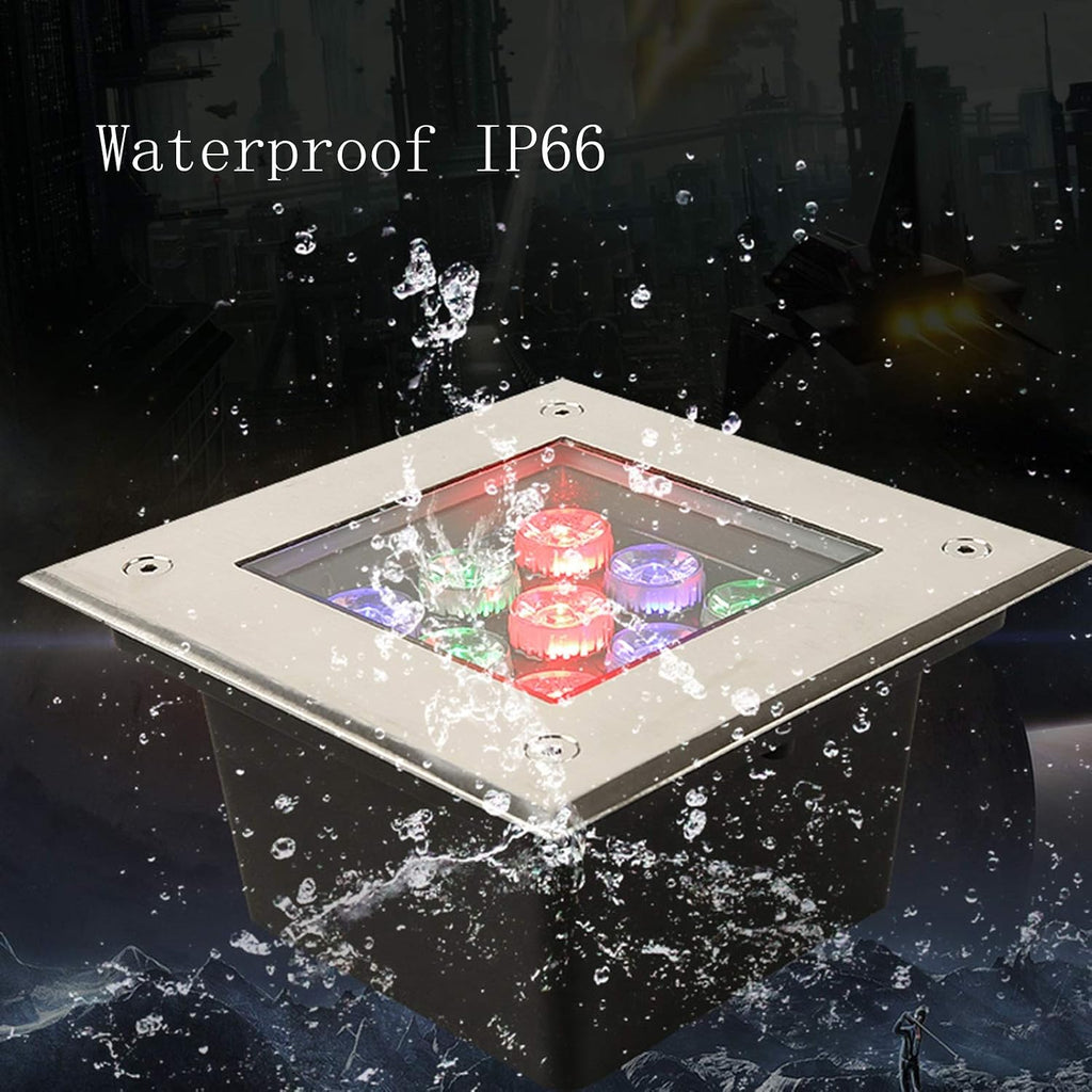 LED Outdoor Spotlights, Waterproof IP66 Landscape Lights AC85V~265V Underground Light for Patio Yard Pathway Lawn, 8 Colors (Red 16W)