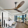 Savey'Sley 70 Inch Ceiling Fan without Light, Large Outdoor Ceiling Fans for Patios, 3 Blade Solid Wood Propeller Fan for Living Room, High CFM DC Motor Quiet