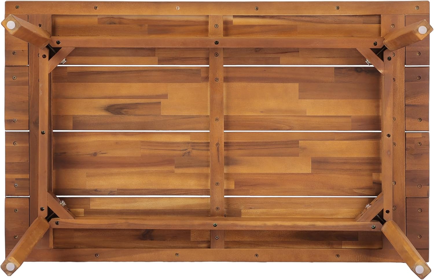 Christopher Knight Home Colmar 2 Pieces Conversation Set, Mid Century Patio Loveseat Sofa and Coffee Table, Outdoor Acacia Wood Loveseat and Table Set with Cushions in Slats Panels Design, Teak+ Beige
