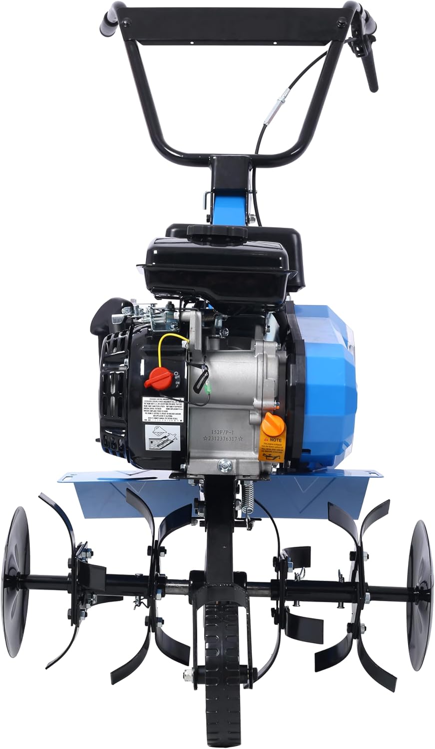 4-Cycle 2-in-1 Tiller and Cultivator,78.5cc with Handle 18IN Till Width, Gas-Powered, EPA Complaint, Blue