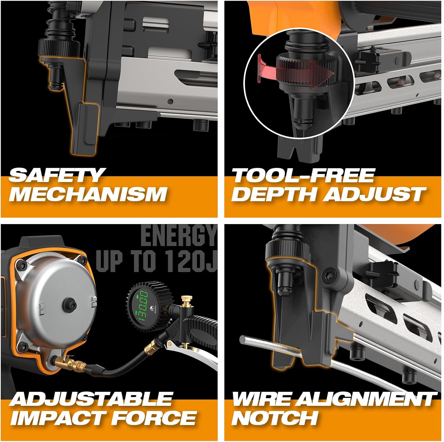 Freeman 20V Cordless 9-Gauge Fencing Stapler/Staple Gun Kit, Includes Battery, Charger, T-Handle & Case | Tool-Free Depth Adjust, Reload Indicator, Wire Alignment Notch | PE20VFS9