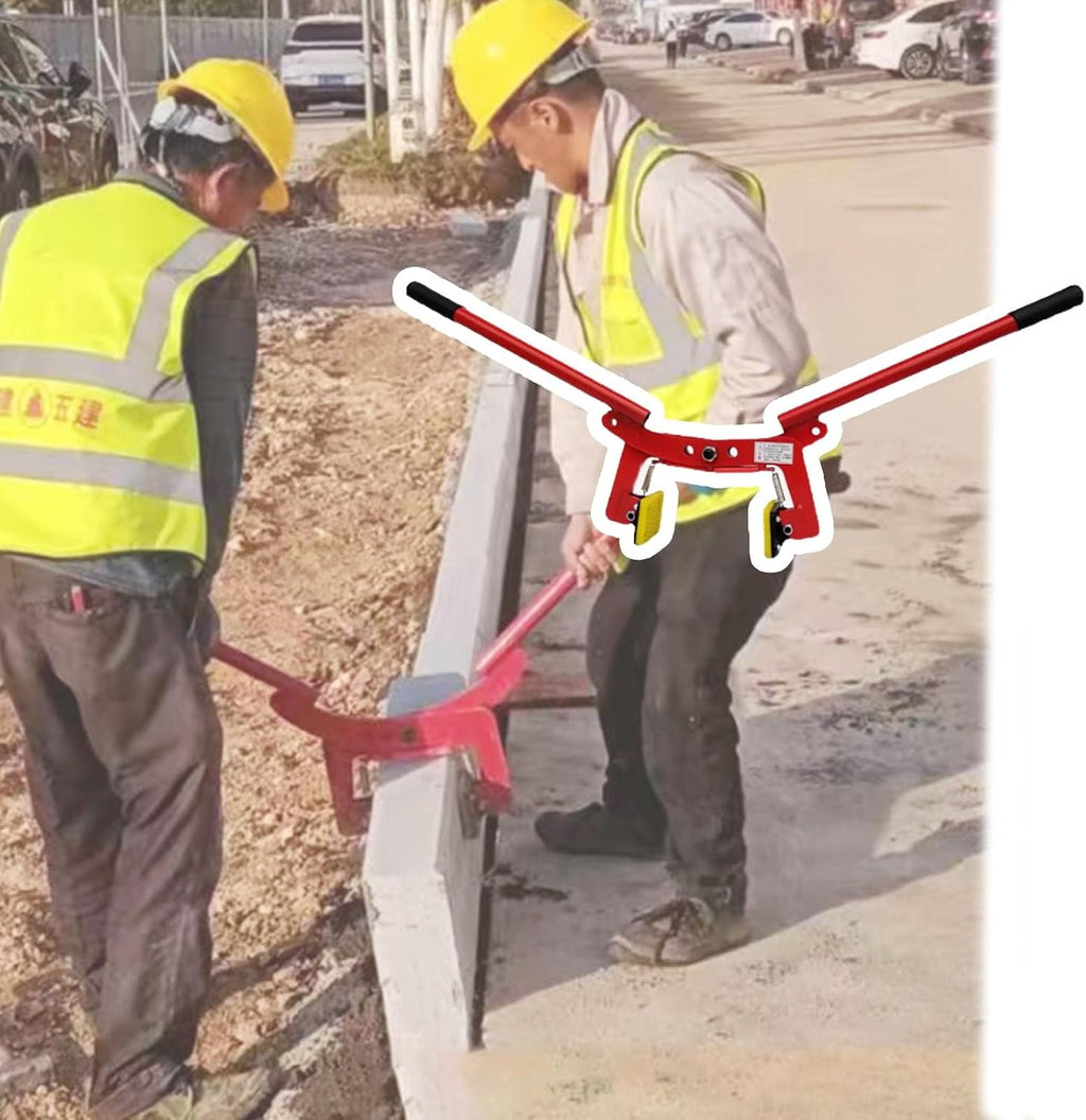 Feeding Mats Steel Plate Lifting Clamp, Double Handed Marble Clamp Paving Stone Tool, Granite Slab Carrying Curb Clamp For For Lifting And Transporting(Opening Size 6-18cm/2.4-7.1in)