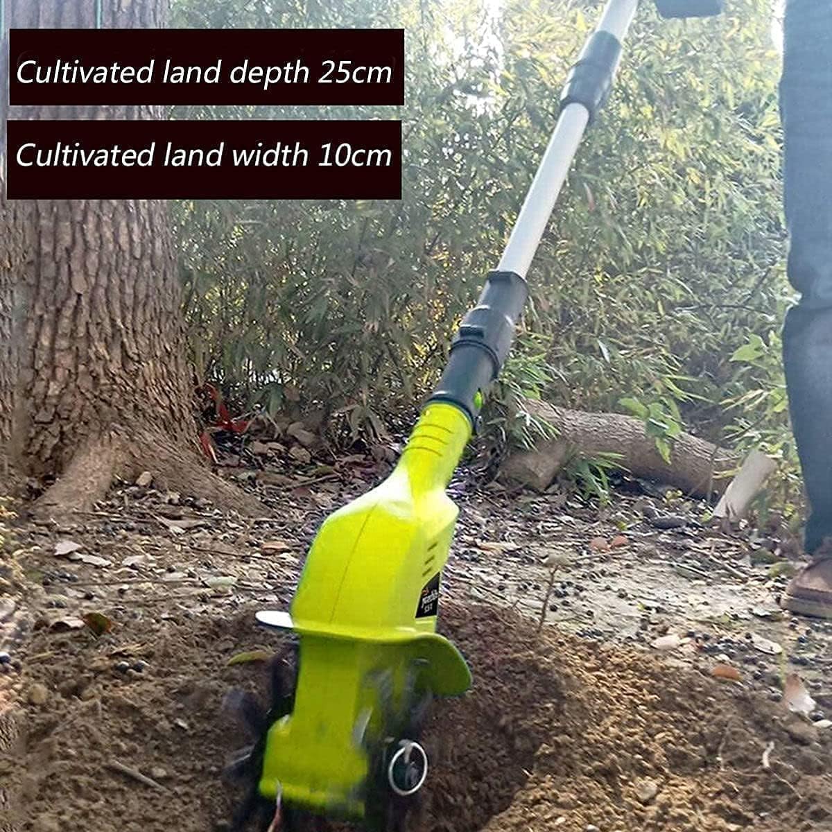 LXXW Electric Tiller Portable Cordless Electric Rototiller with 5200mAh Rechargeable Battery and ChargerElectric Walk-Behind Cultivator Electric Cultivator