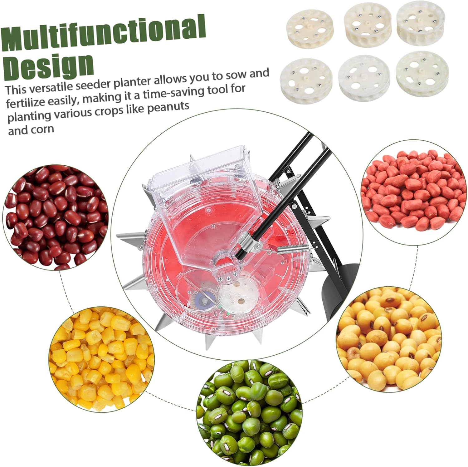 Manual Seeder Planter Precision Control Multi-Functional Hand-Push Fertilizing Applicator for Efficient Gardening and Sowing for Areas and Easy Monitoring