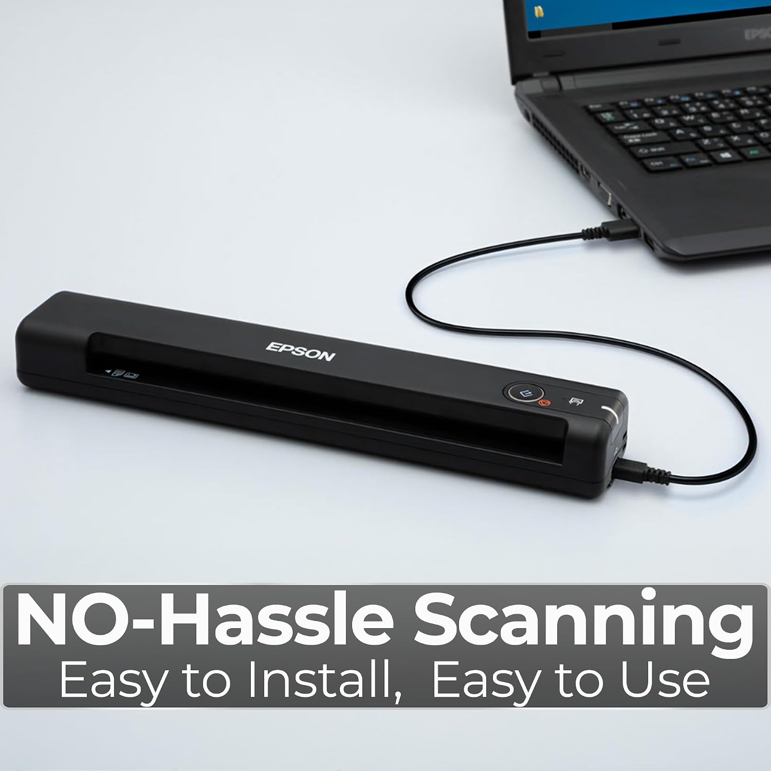 Workforce Es-50 Portable Document Scanner for Laptop - Complete Bundle for Pc and Mac – Best Travel Photo Scanner, with Feeder, Wireless, Mobile Friendly, Mini USB Cable Included (Renewed)