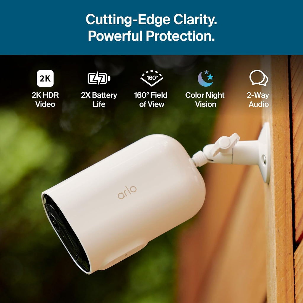 Arlo Pro XL Security Camera 2K HDR (6th Gen, 2025 Release) - Wireless Outdoor Camera, 2x Longer Rechargeable Removeable Battery, AI Event Captions, Emergency Response, 1-Mo. Trial of Secure Plan,1 Cam