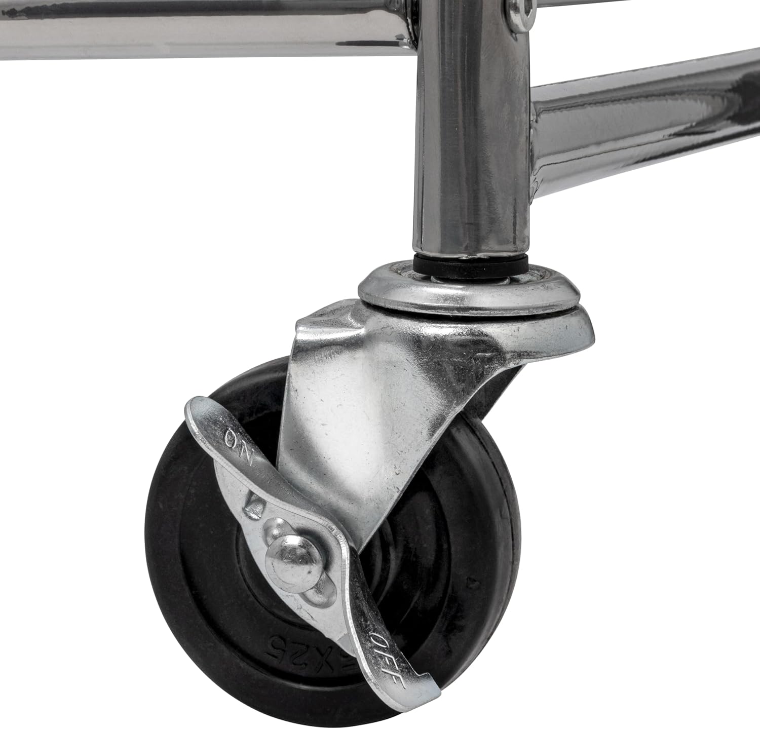 Household Essentials 6028-1 Rolling Laundry Cart with Hanging Bar - Chrome Finish, STORAGE, Metallic
