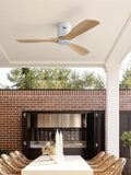 Sofucor Ceiling Fan without Lights, 52 Inch Low Profile Flush Mount Mordern Wood Ceiling Fan with Remote for Indoor Farmhouse Bedroom Living Room Outdoor Patio Porch, Reversible DC Motor, Noiseless
