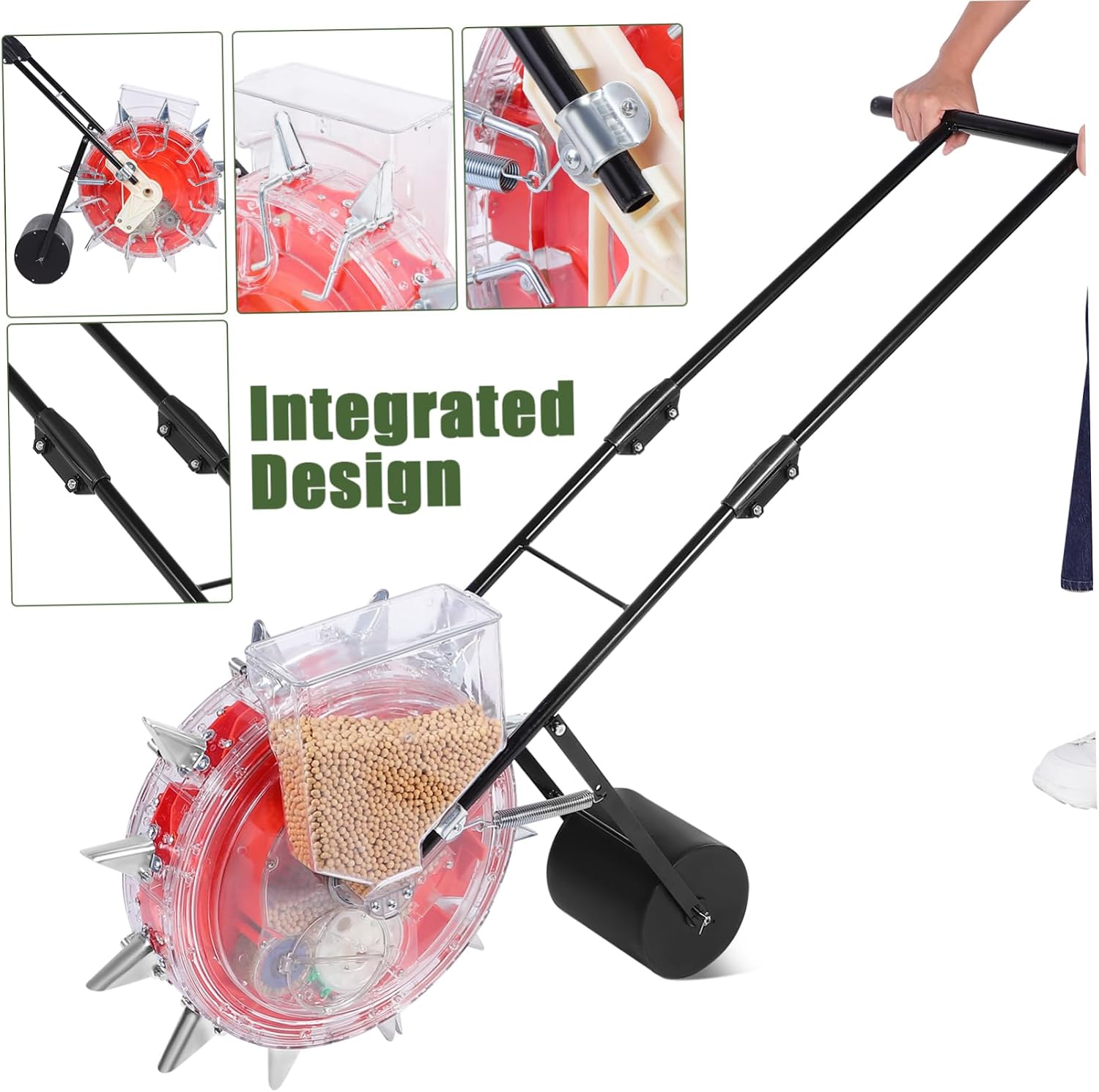 VANZACK Hand-Push and Fertilizing Roller Multi-Functional Manual Gardening Tool for Precision Sowing and Efficient Growth