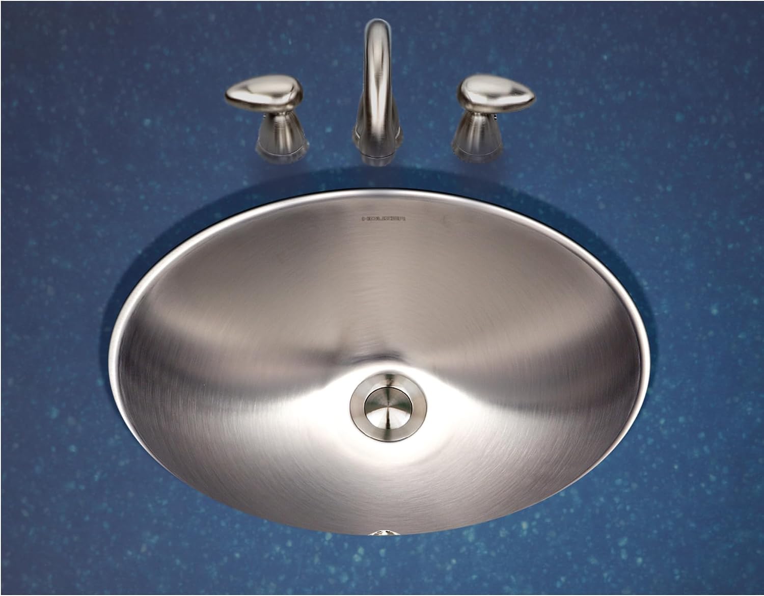 Houzer Opus Stainless Steel Bathroom Sink: 18 Inch Undermount Oval Bowl with Overflow Drain Assembly, Durable & Versatile, Essential for Home & Apartment: CHO-1800-1