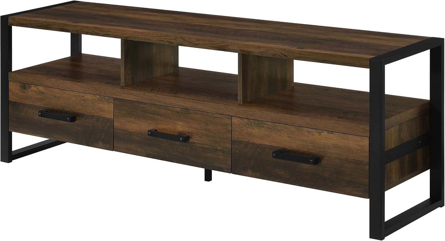 Coaster Home Furnishings - James - Engineered Wood - 60-Inch 3-Drawer TV Stand and Black Metal Finish - Living Room - Dark Pine - 704282
