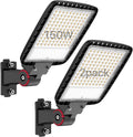 Kifflux Led Parking Lot Light Outdoor Wall Mount 2Pack 150W Parking Lot Lights Commercial 120V 5000K Street Area Lighting 120V LED Shoebox Lights with Dusk to Dawn for Yard,Garage, Roadways