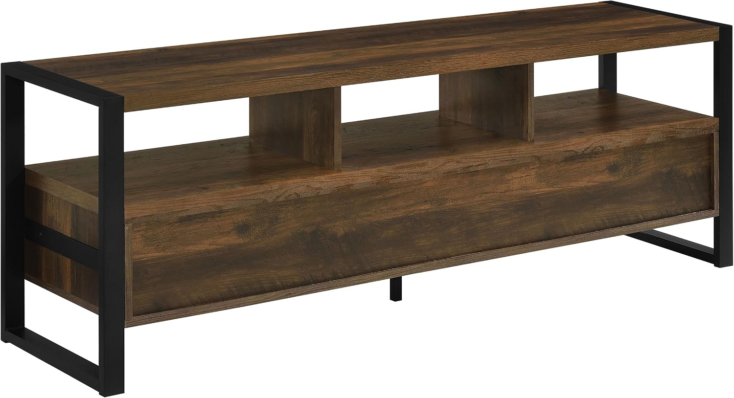 Coaster Home Furnishings - James - Engineered Wood - 60-Inch 3-Drawer TV Stand and Black Metal Finish - Living Room - Dark Pine - 704282