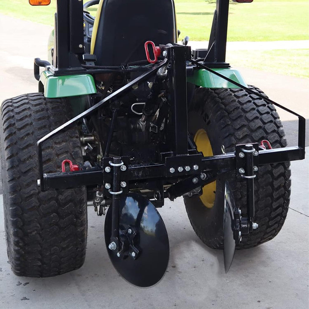 Field Tuff Disc Cultivator Garden Bedder and Hiller with 3-Point Hitch, 43-Inch Width - Heavy-Duty Steel Attachment for Category 1 Tractors, for Raised Rows, Landscaping and Soil Tilling