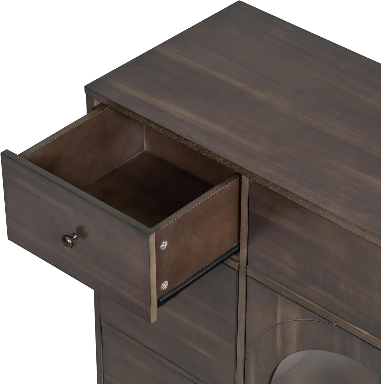 Christopher Knight Home Mia Modern Storage Cabinet with Doors and Drawers, Wooden Sideboard Cabinet with Adjustable Shelf, Freestanding Buffet Cabinet with Storage for Dining Room, Dark Brown