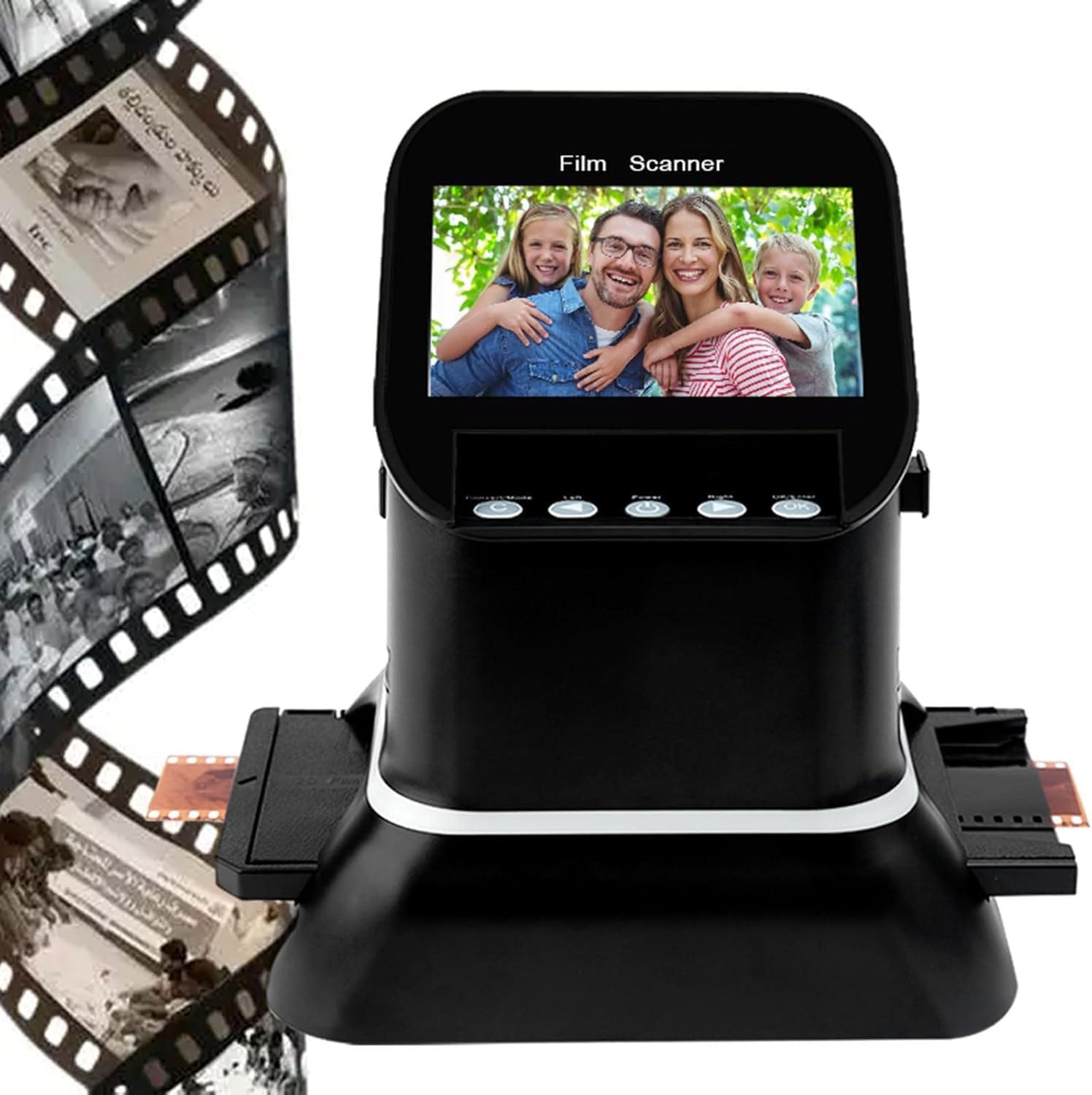 Digital Film Converter, 120 High Resolution Film Scanner, Film Slide Scanner, Convert 35mm, 135,126,127 Negative & Slides to Digital Jpeg, Supports Image Preview, Playback, And Editing Functions