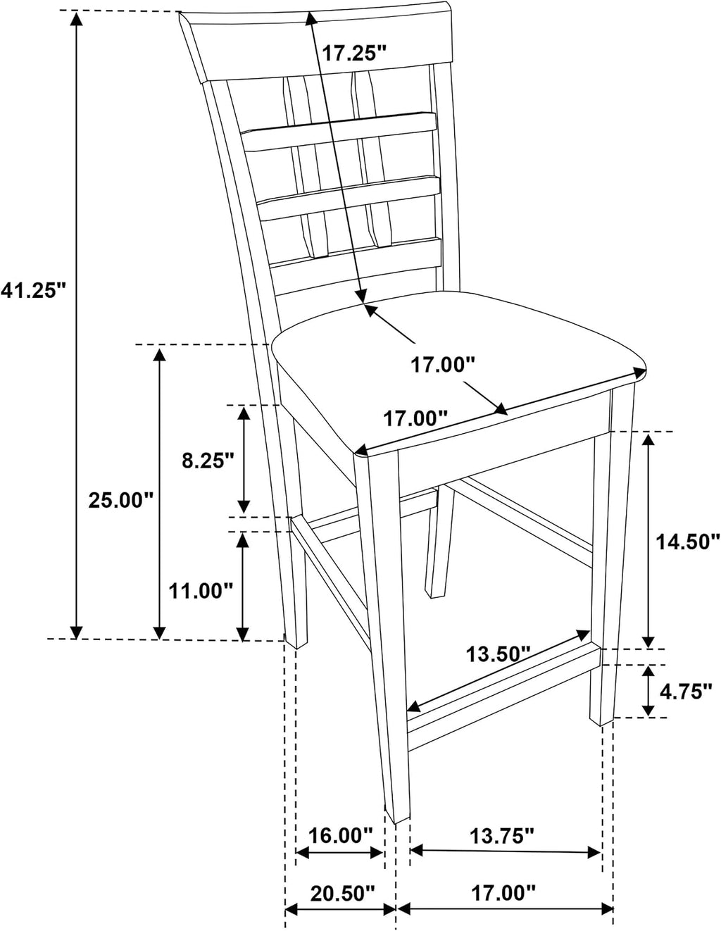 Coaster Home Furnishings - Gabriel - 5-Piece Counter Height Dining Set - Square Wood Table with Storage & 4 Upholstered Lattice-Back Chairs - Dining Room & Kitchen - Cappuccino - 100438-S5