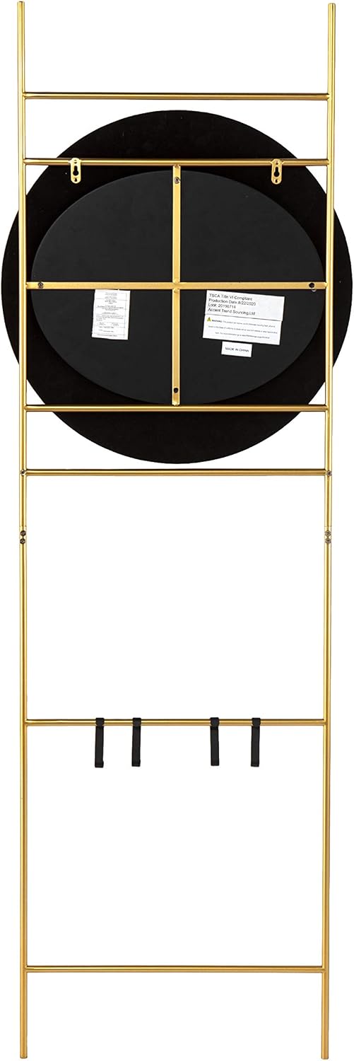 SEI Furniture - Medhurst Hall and Entry Organizer - Transitional Design, Gold Iron and Wood - Ideal for Bedroom, Living Room (HE1130133)
