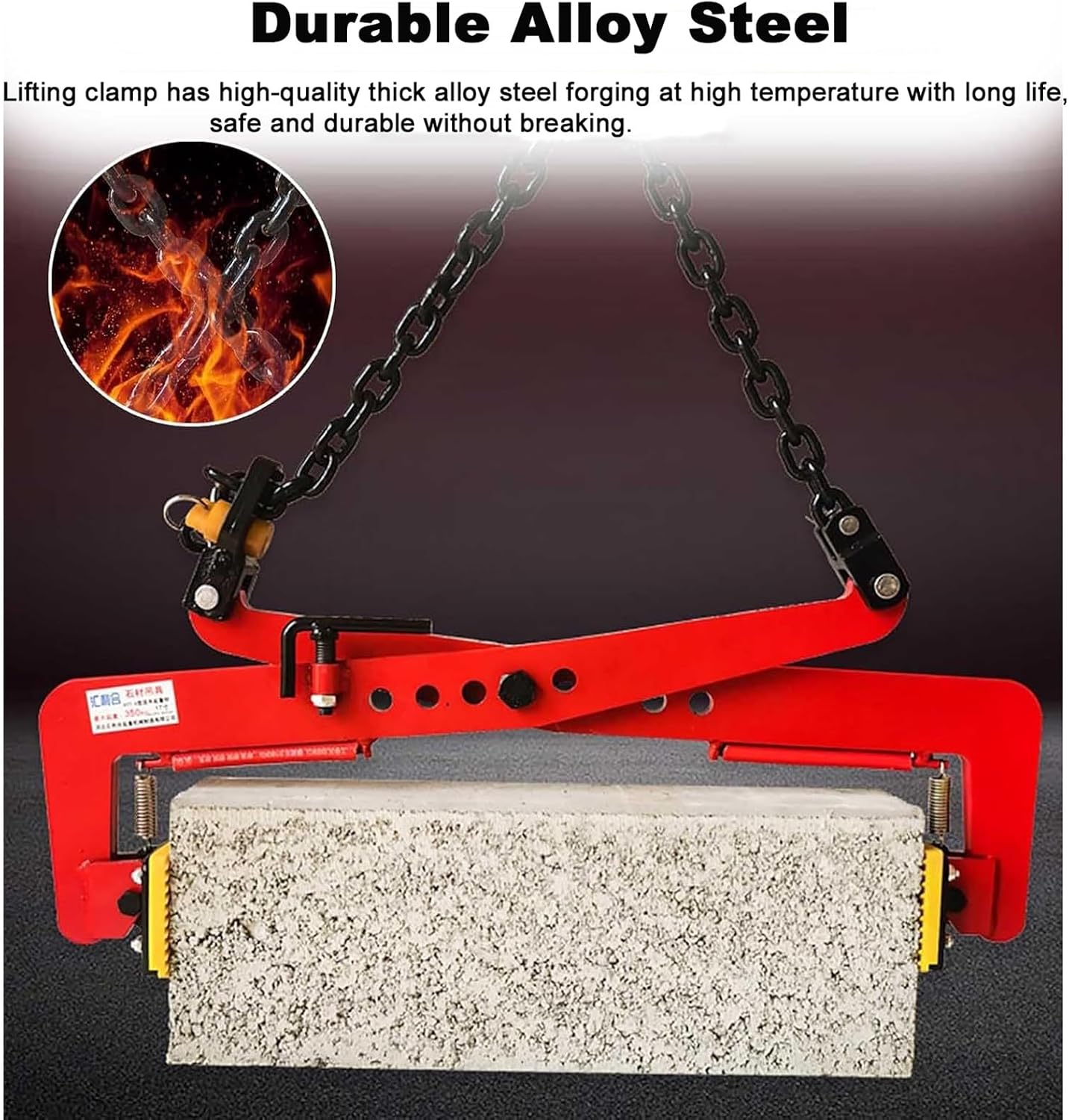 Granite Slab Lifting Clamp Curb, Adjustable Opening Stone Steel Plate Carrying Fixture, Island Roadside Vertical Lifting Pliers(36-85cm(14.1-33.4in))