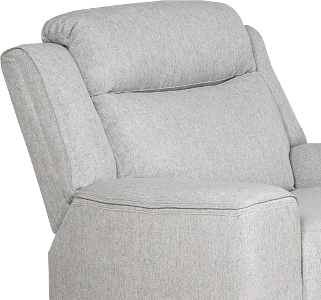 AC Pacific Amelia Upholstered Recliner Chair with Plush Comfort, Adjustable Inclining Feature, Sleek Design for Stylish Relaxation, Living Room Furniture for Modern Homes, White