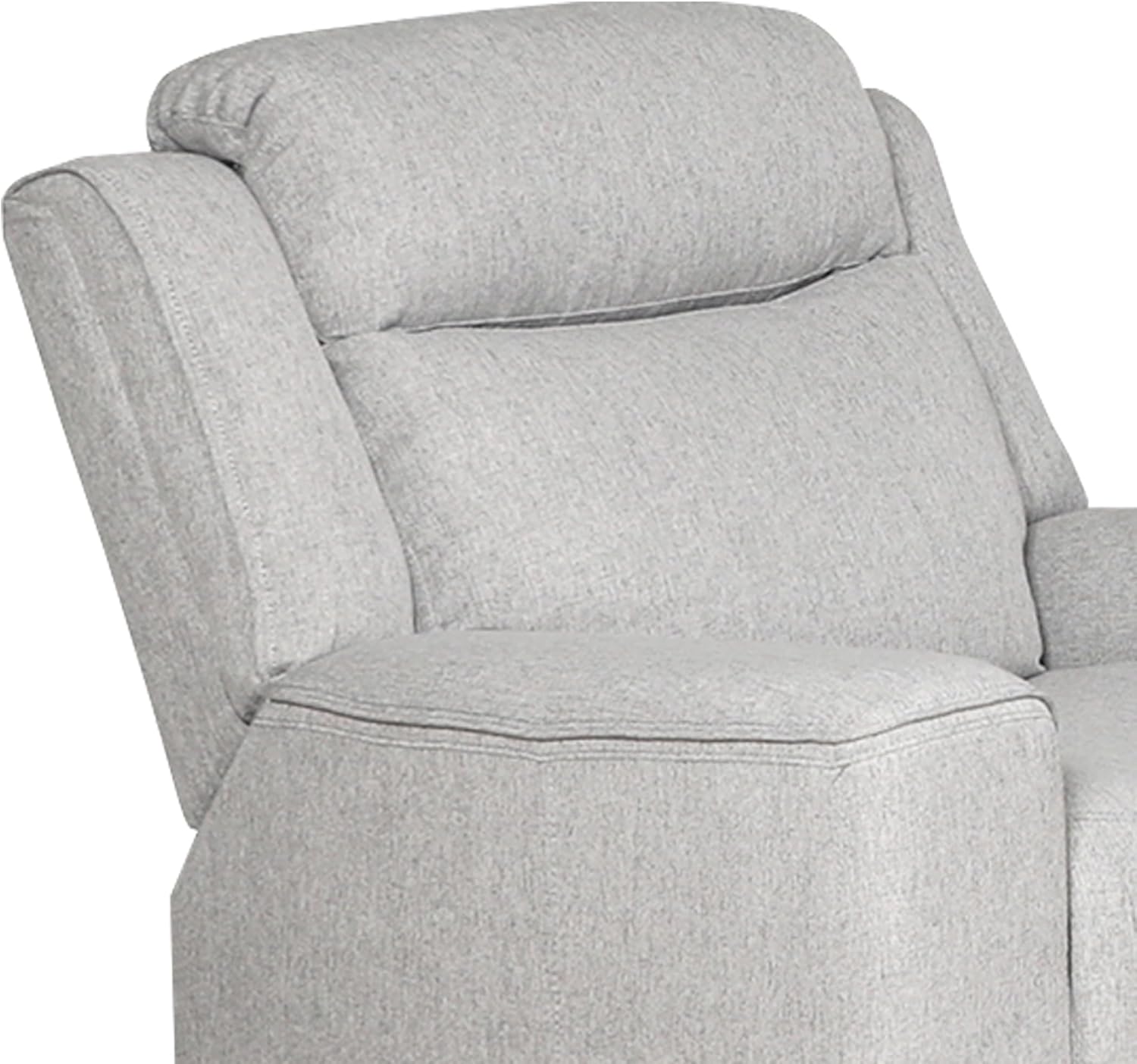 AC Pacific Amelia Upholstered Recliner Chair with Plush Comfort, Adjustable Inclining Feature, Sleek Design for Stylish Relaxation, Living Room Furniture for Modern Homes, White