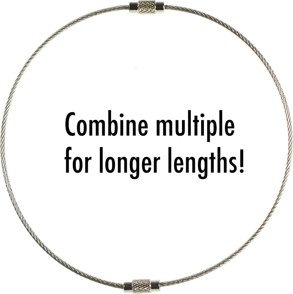 Millennial Essentials Stainless Steel Wire Keychains 1.5mm 6.3 Inches Aircraft Cable Key Ring Loops for Hanging Luggage Tags or ID Tags (5000 Pack)