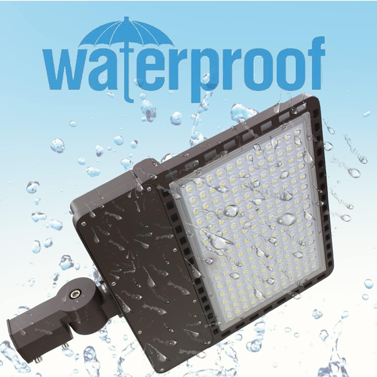 400W LED Parking Lot Light with Slip Fitter, 5000K Daylight 56000Lm, 1500W HPSHID Equivalent, Commercial Outdoor Security Flood Lighting