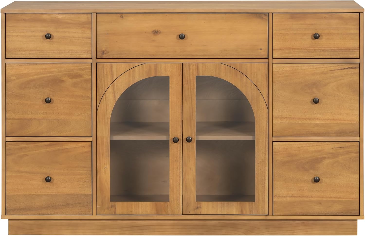 Christopher Knight Home Mia Modern Storage Cabinet with Doors and Drawers, Wooden Sideboard Cabinet with Adjustable Shelf, Freestanding Buffet Cabinet with Storage for Dining Room, Natural