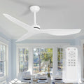 Ceiling Fans without Light,52 Inch Ceiling Fan with Remote Control,3 Reversible Blade,White Ceiling Fan for Bedroom, Living Room,Hallway