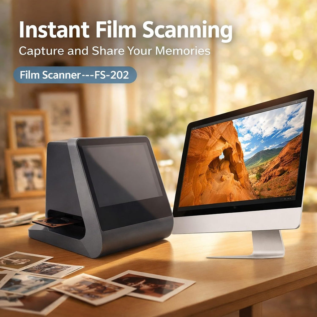 Film and Photo Scanner with 5' LCD Screen, 48MP HD Slide Converter for 135 126 110 Super 8mm Films - Digitize Old Photos Fast with Multi - Format Support for Film Development