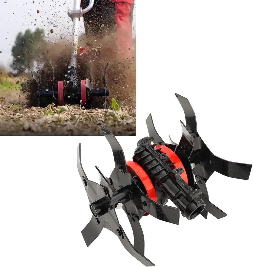 Diydeg Electric Tiller, 28mm 9 Teeth Cultivator Wheel Soil Tiller, Soil Digger and Soil Loosener for Gardening Bed and Plant Box, Garden Cultivator for Lawn, Farm
