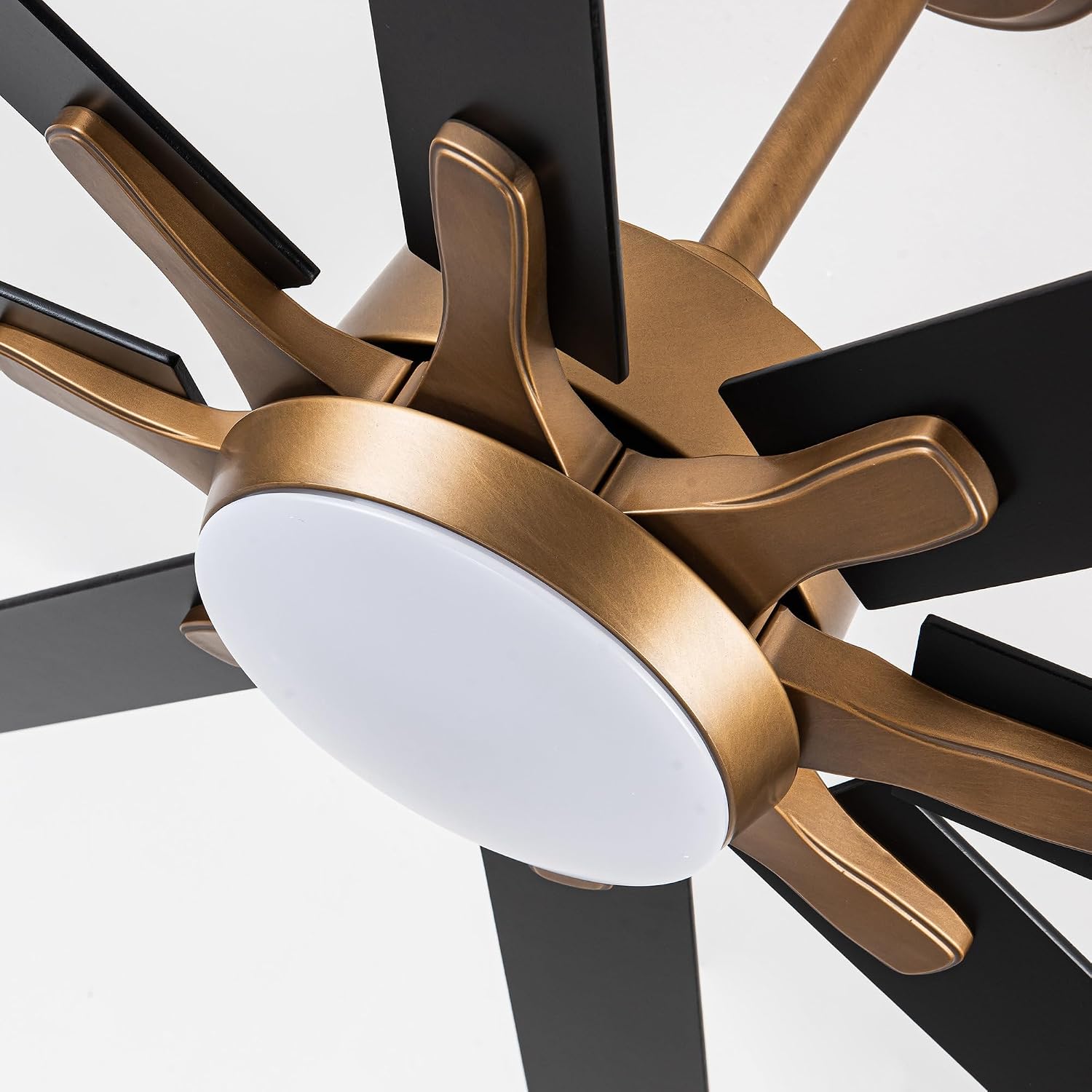 65'' Large Industrial Ceiling Fan with Light, Matte Black, 8-Blade DC Motor, 6-Speed Reversible Airflow, 24W Dimmable LED 3000K/4000K/5000K, Remote Control for Living Room Patio Garage