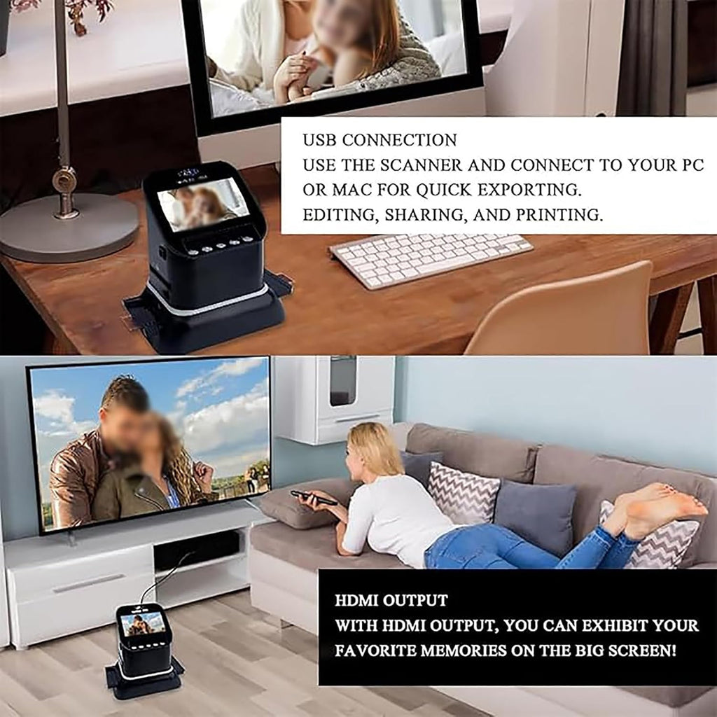 Film Scanner,Film & Slide Scanner, 22MP Film Scanner Digital Slide Scanner with Large 4.3' Display & HDMI