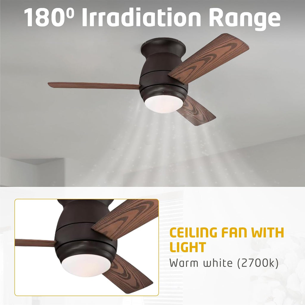 Ciata 44-inch Ceiling Fans with Lights – Smart Ceiling Fan for Bedroom/Living Room – Advanced Ceiling Fan with Remote Compatible with Alexa/Google Home – Wi-Fi Fans for Home – Black Bronze Finish