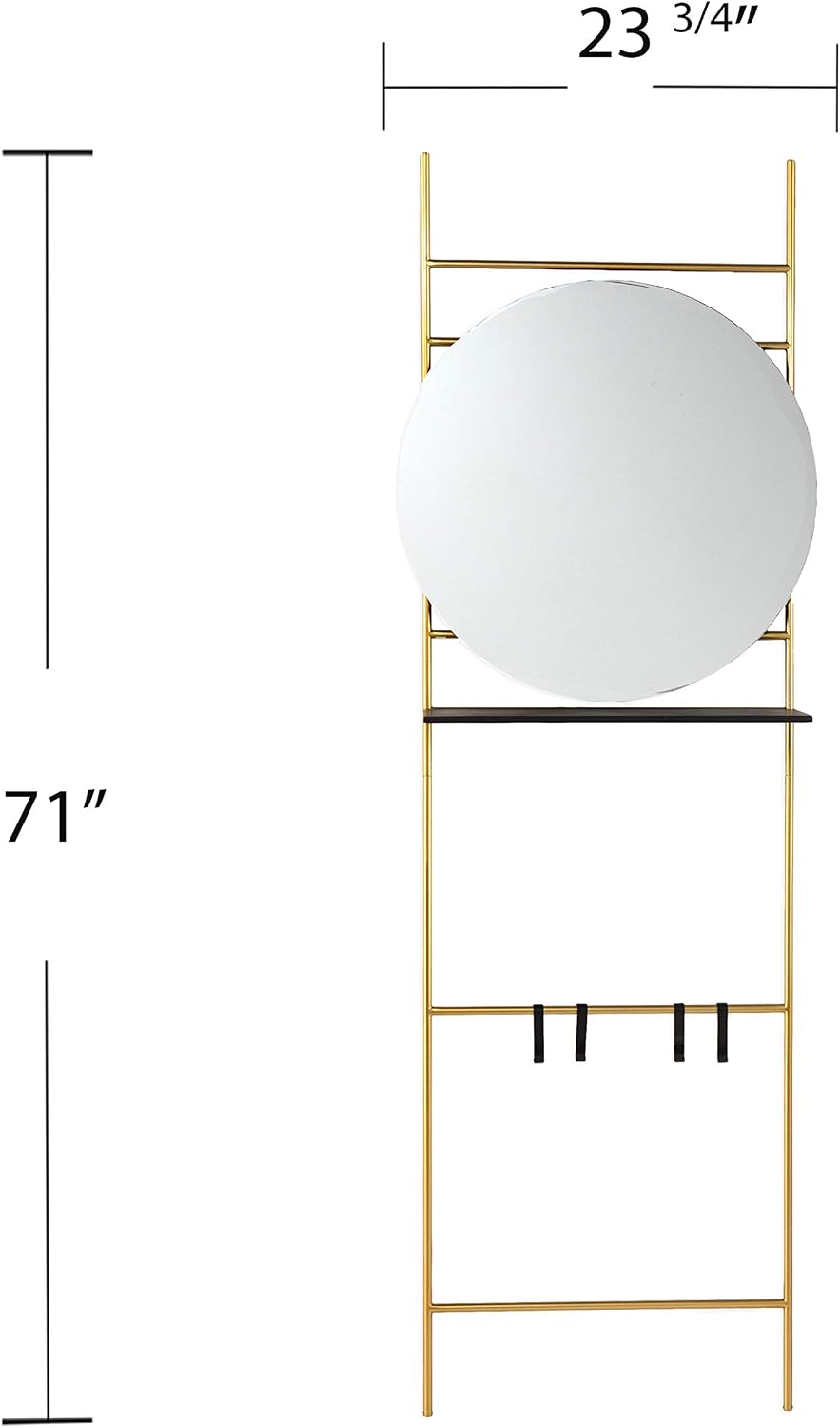 SEI Furniture - Medhurst Hall and Entry Organizer - Transitional Design, Gold Iron and Wood - Ideal for Bedroom, Living Room (HE1130133)