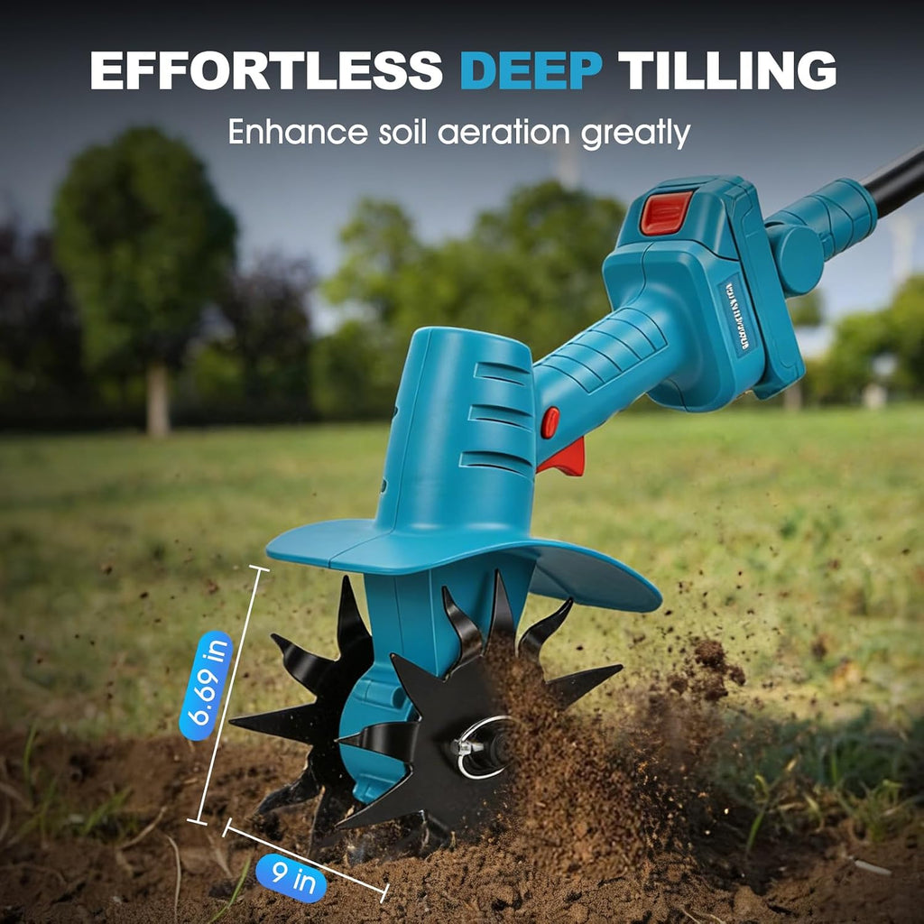 280RPM Electric Garden Tiller, 9 inch Tilling Width, 6.69 inch Depth Rototiller for Gardening, Weeding, Soil Cultivation